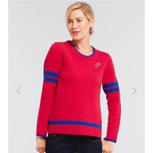 Draper James Red Blue Spirit Wool Stripe Sweater Crewneck Pullover XS